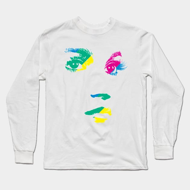 Rainbow Face Long Sleeve T-Shirt by Overbite